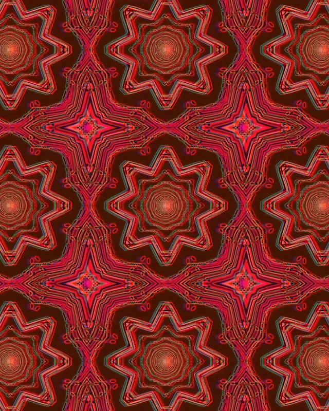 Tunel Neon Roșu Mandala Calidoscop Vj Loop 4:5 Instagram 60fps Screensaver
