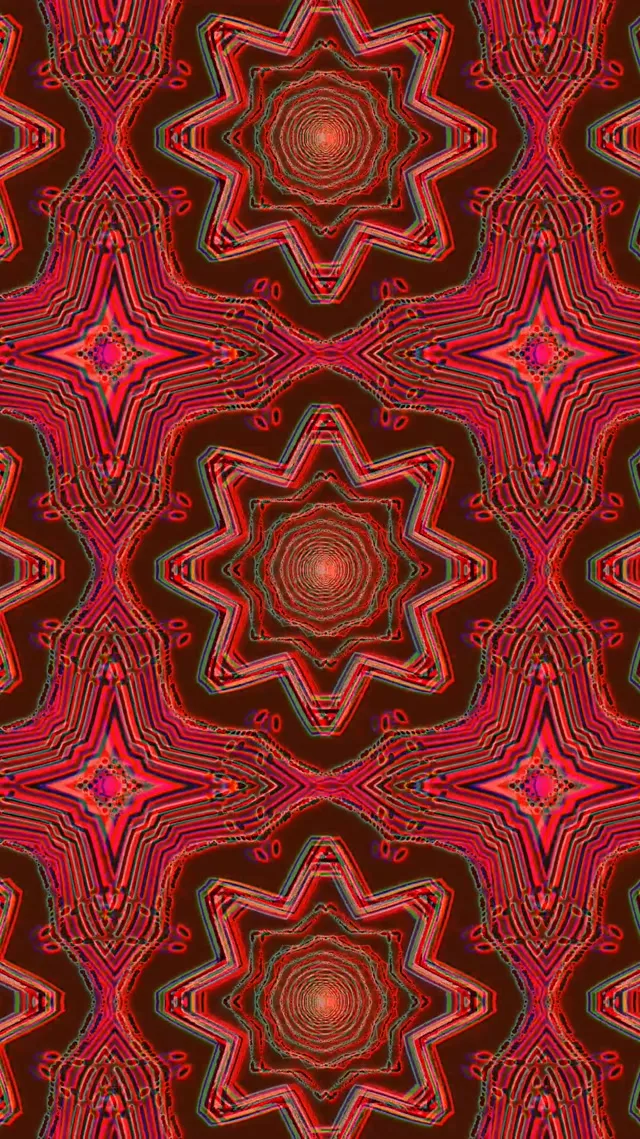 Tunnel la Neon Nyekundu Kaleidoscope Spiral 9:16 Reels 60fps Screensaver Vj Loop