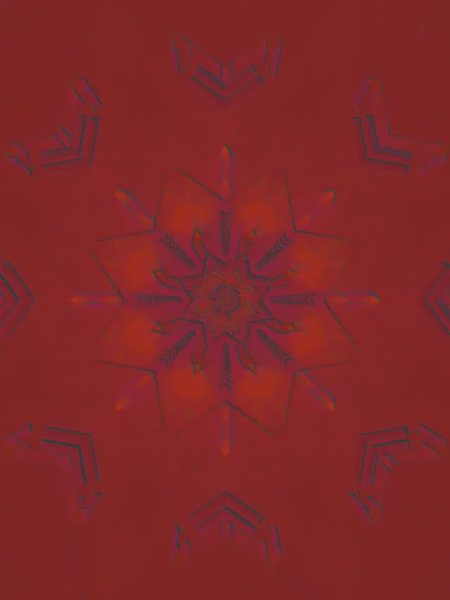 Červená Fraktálna Snehová Vločka Neónový Tunel Vj Loop 3:4 iPad Portrét 60fps Šetrič Obrazovky