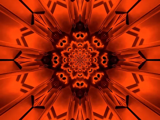 شاشة توقف ماندالا نفق نيون أحمر 4:3 كلاسيكي 60fps VJ loop