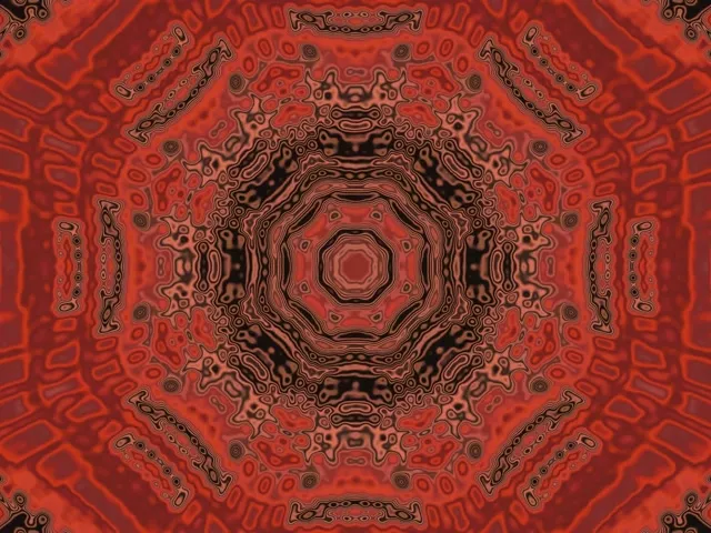 Röd Mandala Neontunnel Skärmsläckare 4:3 Klassisk 60fps VJLoops