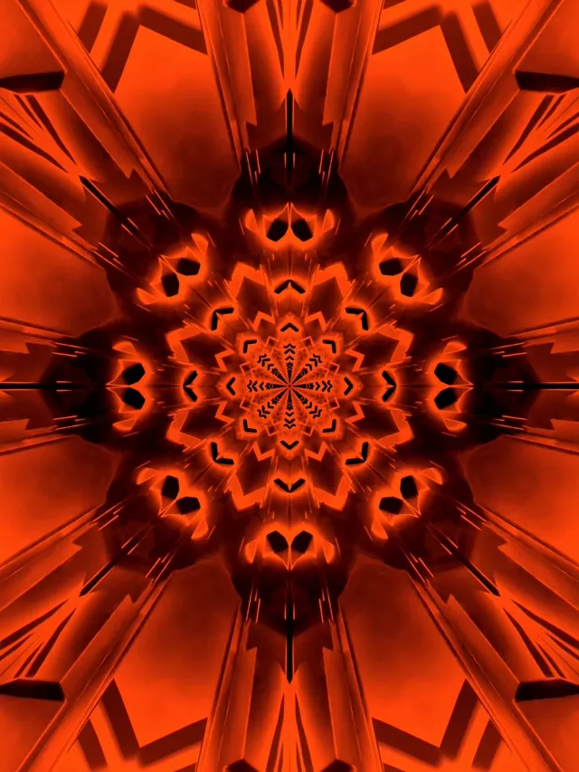 อุโมงค์นีออนแดงมณฑล สกรีนเซฟเวอร์ 60fps 3:4 iPad แนวตั้ง VJLoops