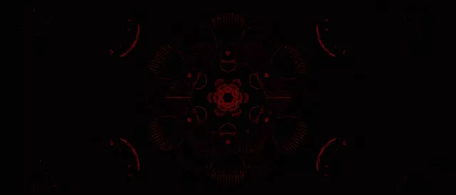 Vörös Mandala Neon Alagút VJLoops 21:9 Ultrawide 60fps Képernyővédő