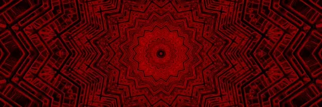 Punane Mandala Täht Neon Tunnel VJLoops 3:1 Triple Wide 60fps Ekraanisäästja