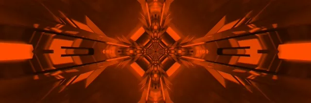 Red Neon Tunnel Kaleidoscope Vortex 3:1 Ultrawide 60fps Screensaver Loop