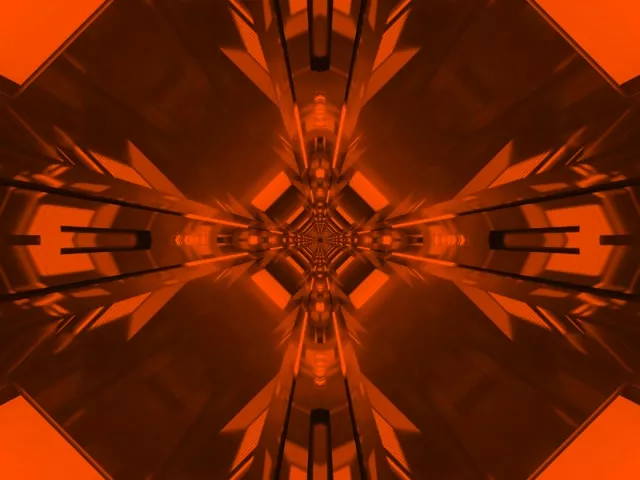 Red Neon Tunnel Kaleidoscope Vortex 4:3 Classic 60fps Screensaver Loop