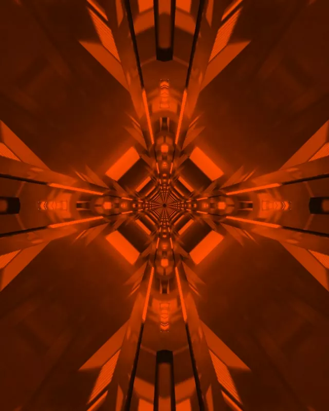 Red Kaleidoscope Neon Tunnel VJ Loop 4:5 Instagram 60fps Screensaver