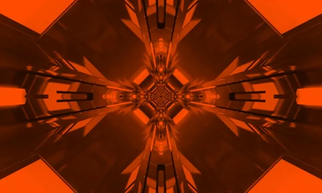 Red Neon Tunnel Kaleidoscope 5:3 Wide 60fps VJ Loop Screensaver