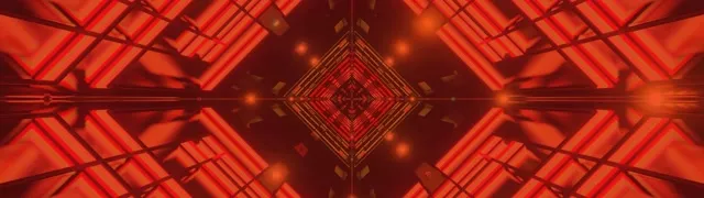 Red Neon Tunnel Diamond Kaleidoscope 32:9 Super Ultrawide 60fps Ekrano užraktas VJ Loop
