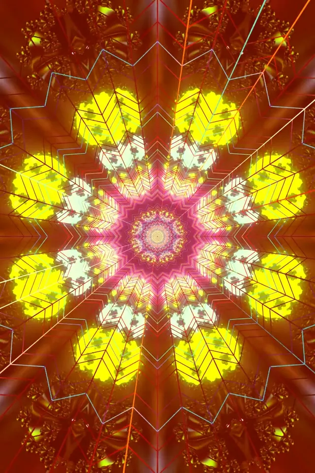 Neon Tunel Kaleidoskop Star Burst VJLoops 2:3 Photo Portrait 60fps Čuvar Ekrana