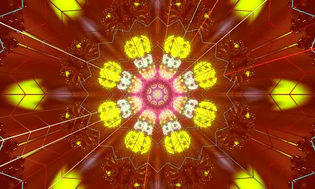 Neon Tonnel Rooi Kaleidoskoop Ster Ontploffing VJLoops 5:3 Wyd 60fps Skermsaver