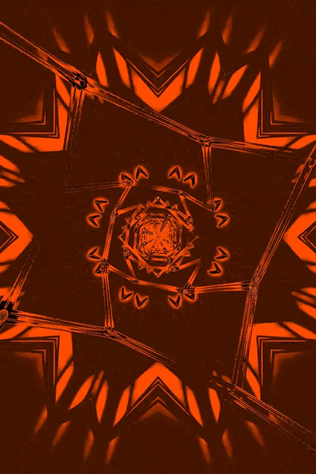 Túnel de Neón Estrella Fractal Roja 2:3 Photo Portrait 60fps Salvapantallas VJ Loop