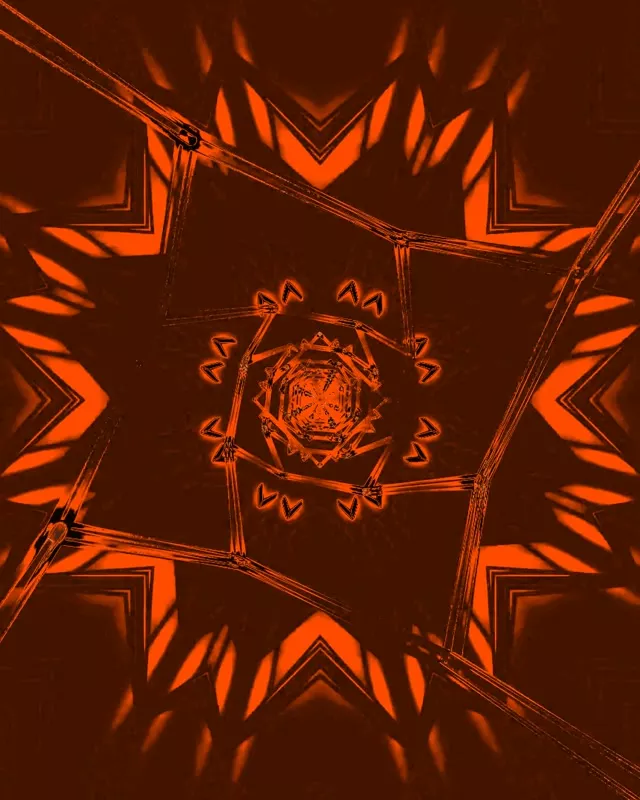 Raudonas Fraktalas Kaleidoskopas Neon Tunelis VJ Loop 4:5 Instagram 60fps Ekrano Užsklanda