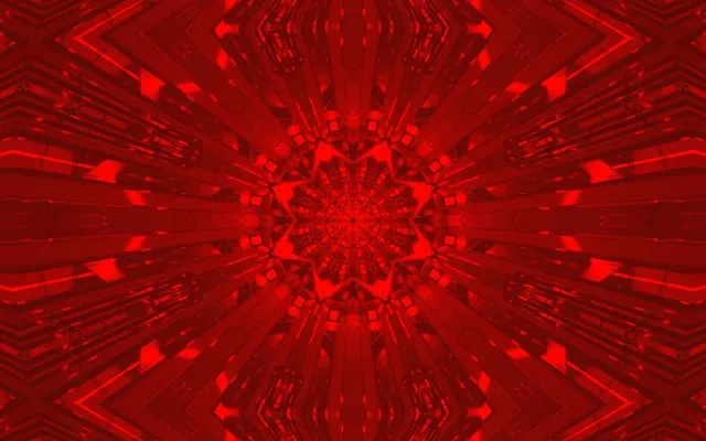 红色分形万花筒霓虹隧道 VJ Loop 16:10 MacBook 60fps 屏幕保护程序
