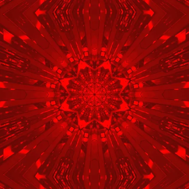 Đường Hầm Neon Ngôi Sao Fractal Đỏ VJ Loop 1:1 Vuông 60fps Bảo Vệ Màn Hình