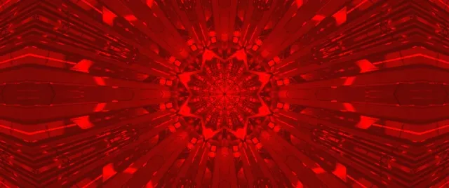 Červený Kaleidoskop Hviezda Neon Tunel VJ Loop 2.39:1 Cinemascope 60fps Šetrič Obrazovky