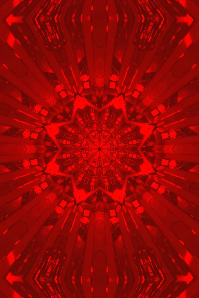Túnel de Neó Estrella Fractal Vermella VJ Loop 2:3 Photo Portrait 60fps Protector de Pantalla