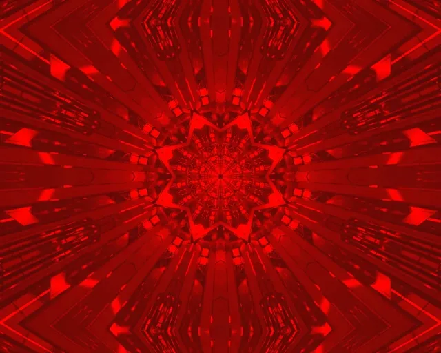 Red Fractal Star Neon Tunnel Vj Loop 5:4 industrial 60fps Screensaver