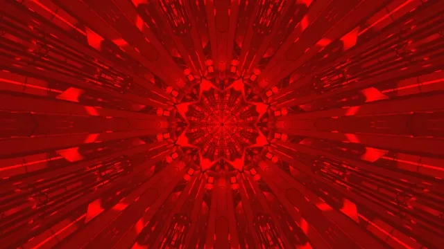 レッド ネオントンネル 万華鏡 4K UHD 60fps スクリーンセーバー VJLoops