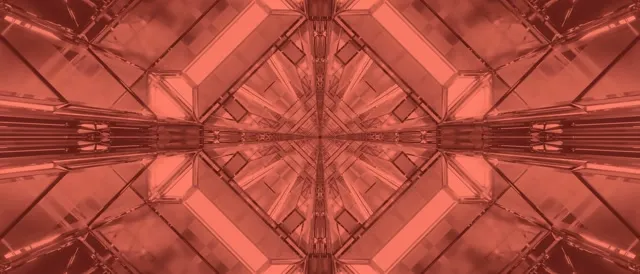 Tunnel Néon Explosion Kaléidoscope Rouge VJ Loop 21:9 Ultra-large 60fps Économiseur d'Écran