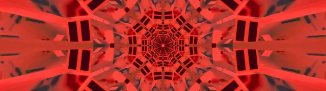 Neon Alagút Vörös Kaleidoszkóp Robbanás 32:9 Super Ultrawide 60fps Képernyővédő VJLoops