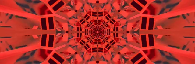 नियॉन टनल लाल कैलिडोस्कोप बर्स्ट VJ लूप 3:1 Triple Wide 60fps स्क्रीनसेवर