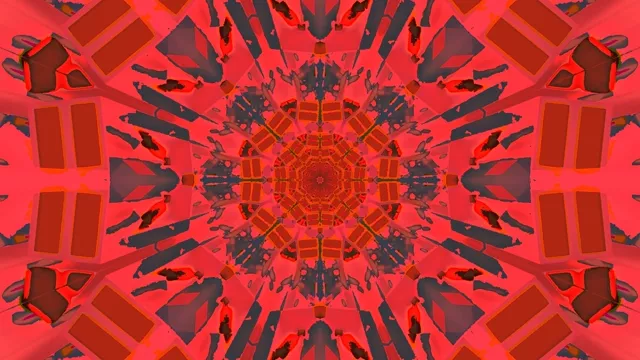 Červený Neon Tunel Kaleidoskop 4K UHD 60fps spořič obrazovky VJ loop