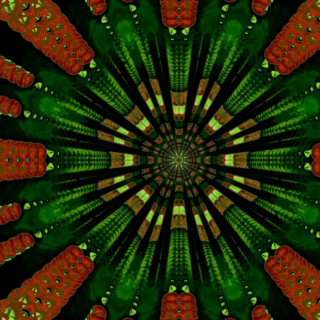 Neon Alagút Piros Kaleidoszkóp Robbanás VJ Loop 1:1 Négyzet 60fps Képernyővédő