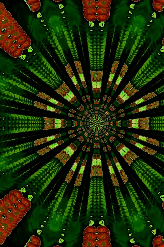 Неоновый туннель красный фрактал калейдоскоп взрыв 2:3 портрет 60fps заставка VJ Loop