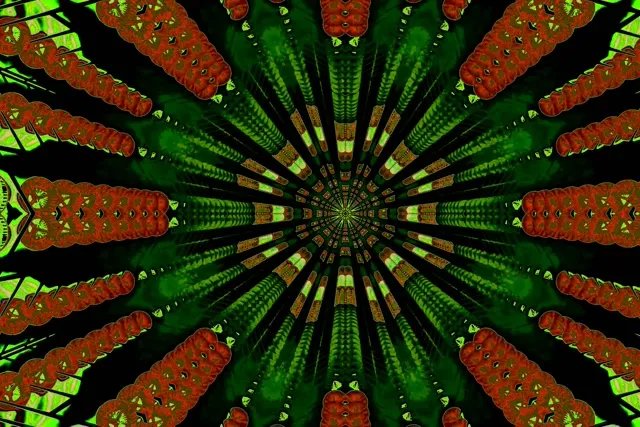 Neon Tunnel Red Kaleidoscope Burst VJ Loop 3:2 Surface 60fps Screensaver