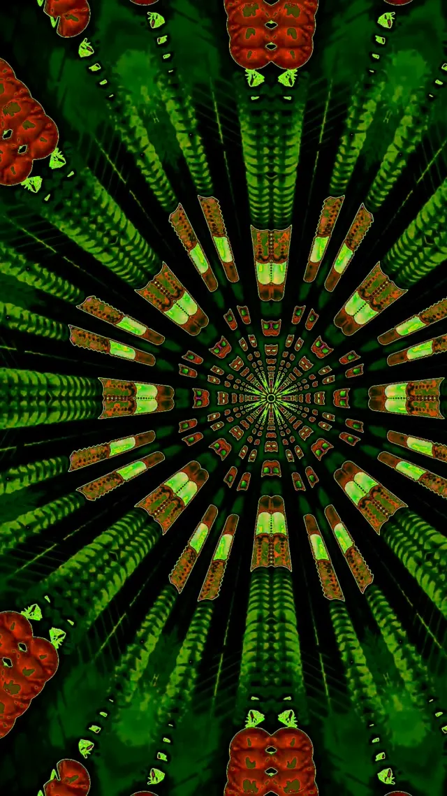 Neonová Tunel Červený Fraktál Kaleidoskop Výbuch VJ Loop 9:16 Reels 60fps Spúšťač