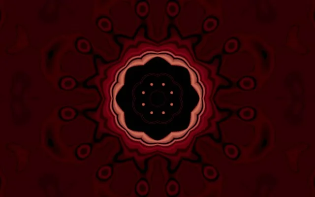 Crimson Kaleidoscope Neon Tunnel 16:10 Macbook 60fps Skärmsläckare VJ Loop