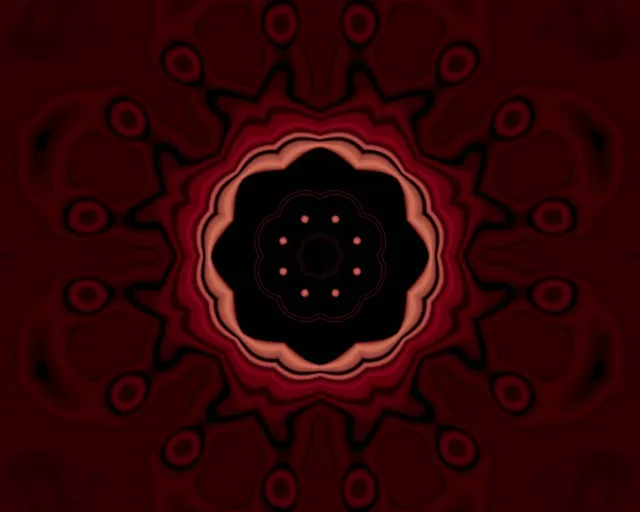 Neon Tunnel Rød Kaleidoskop Stjerne Burst 5:4 industriell 60fps Skjermsparer Vj loop