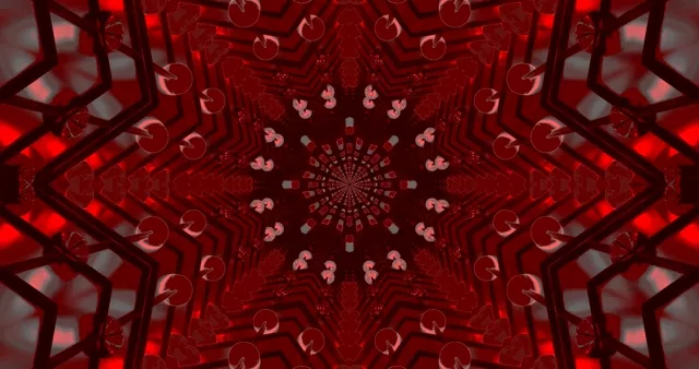 מנהרת ניאון אדומה קליידוסקופ 4k uhd 60fps מסך חיסכון VJLoops