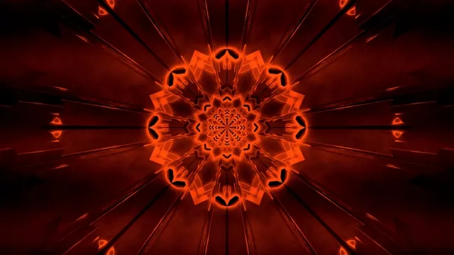 Red Neon Tunnel Kaleidoscope 4K Uhd 60Fps Screensaver Vj Loop