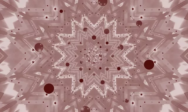 नीयॉन टनल रोज़ स्टार कैलिडोस्कोप VJ Loop 5:3 वाइड 60fps स्क्रीनसेवर