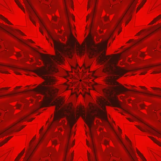 Rød Neon Tunnel Kaleidoskop Pauseskærm 1:1 Firkantet 60fps VJ Loop