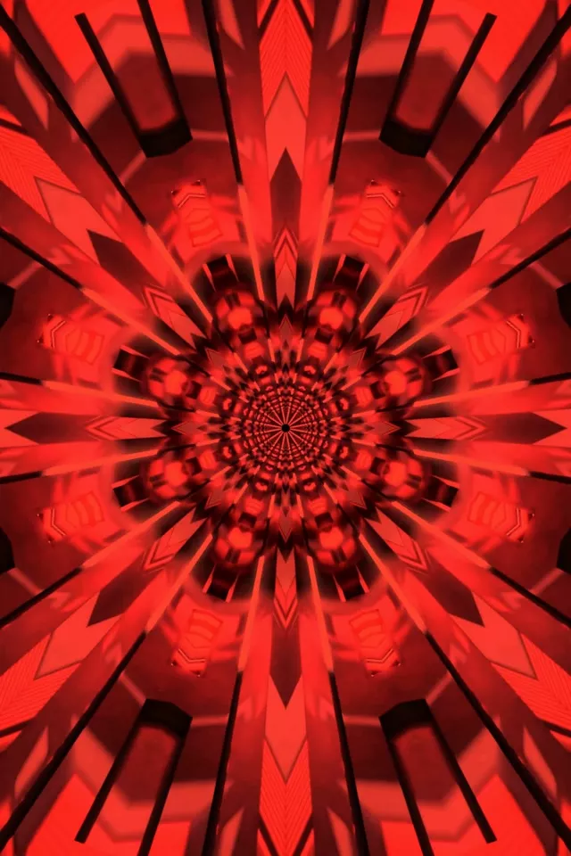Fractal Vermell Caleidoscopi Túnel de Neó 2:3 Retrat Foto 60fps Protector de Pantalla VJ Loop