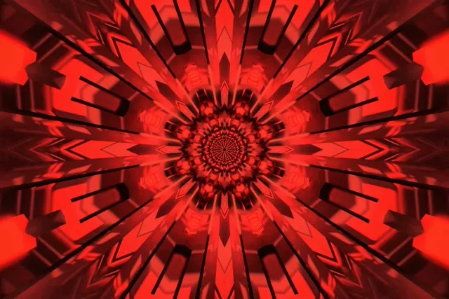 Fractal Vermell Caleidoscopi Túnel de Neó VJ Loop 3:2 Surface 60fps Protector de Pantalla