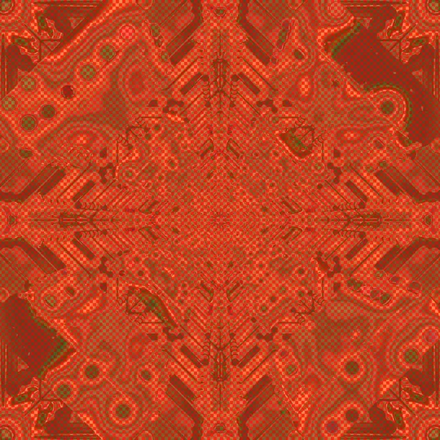 Neontunnel Röd Krets Kaleidoskop VJ Loop 1:1 Kvadrat 60fps Skärmsläckare