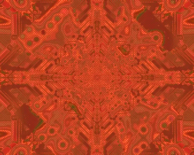 Neon Tunnel Rød Krets Kaleidoskop Vj Loop 5:4 Industrial 60fps Skjermsparer