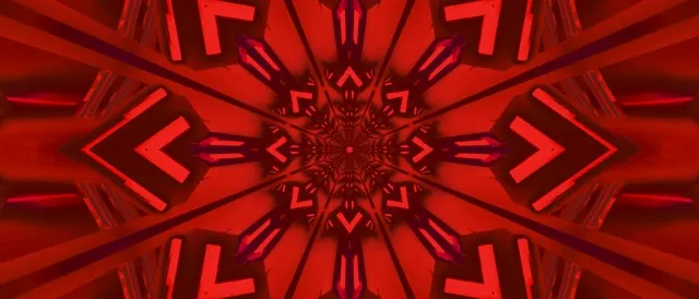 Tunnel ya Neon Nyekundu Fractal Kaleidoscope Vj Loop 21:9 Ultrawide 60fps Screensaver