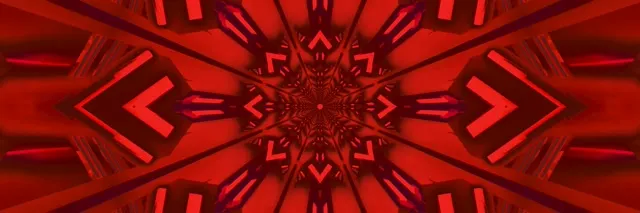 Frattale Rosso Caleidoscopio Tunnel Neon Vj Loop 3:1 Triple Wide 60fps Screensaver
