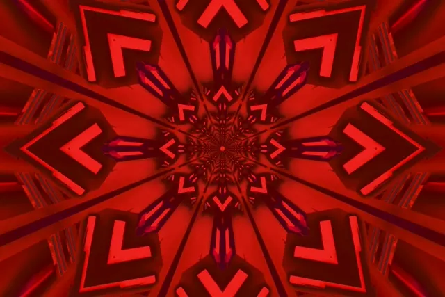 Κόκκινο Fractal Καλειδοσκόπιο Neon Tunnel Vj Loop 3:2 Surface 60fps Προφύλαξη Οθόνης