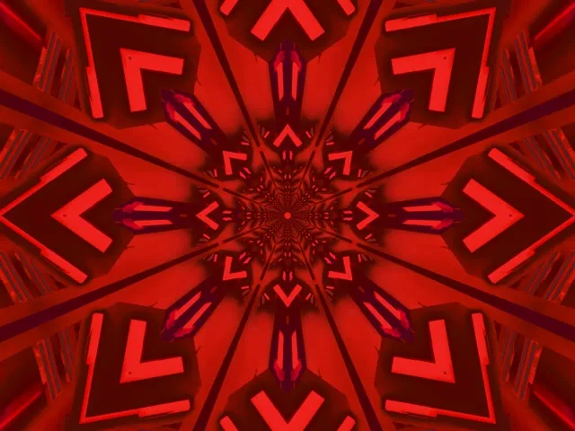Calidoscopio Fractal Vermello Túnel Neón 4:3 Clásico 60fps Protector de Pantalla VJ Loop