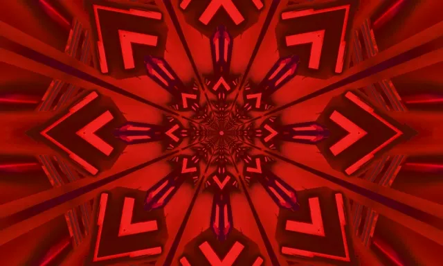 Fractal Rojo Caleidoscopio Túnel Neón Vj Loop 5:3 Wide 60fps Protector de Pantalla
