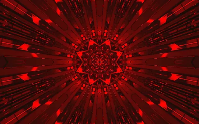 تونل نئون قرمز کالیدوسکوپ محافظ صفحه 60fps 16:10 مک‌بوک VJ Loop