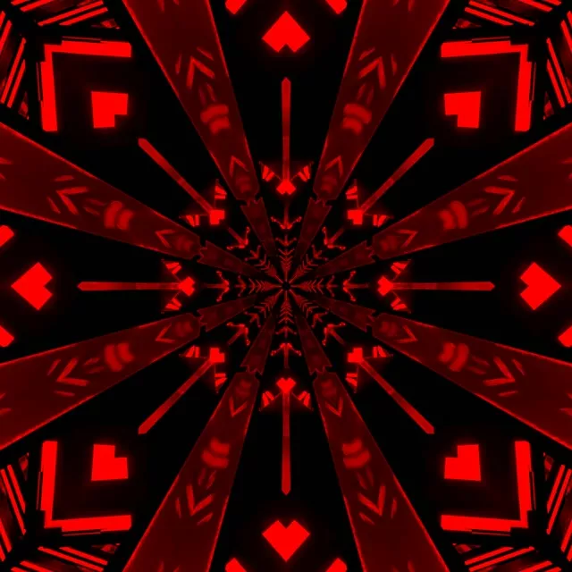 Red Neon Tunnel Kaleidoscope Vj Loop 1:1 Square 60fps Screensaver