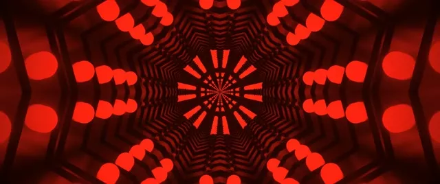 रेड नियॉन टनल कैलिडोस्कोप VJ Loop 2.39:1 Cinemascope 60fps स्क्रीनसेवर