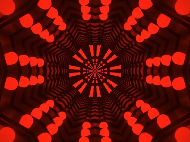 Kırmızı Neon Tünel Kaleidoskop Vj Loop 4:3 Klasik 60fps Ekran Koruyucu